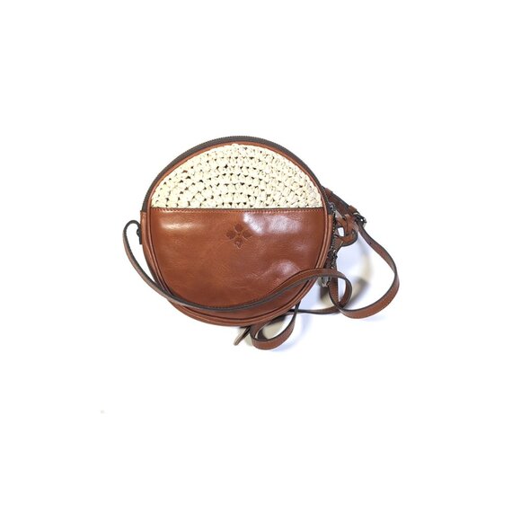 NEW PATRICIA NASH Crossbody Bag Raffia w/ Crochet Flowers Brown Leather - Picture 3 of 7